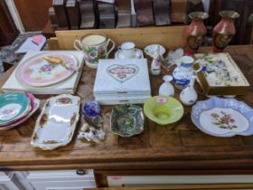 A mixed lot of ceramics and ornaments to include a Royal Worcester figurine 'Polly put the kettle