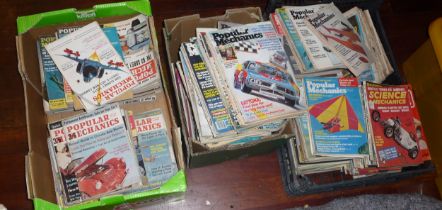 Three boxes of vintage popular mechanics magazines