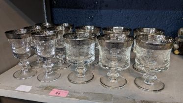 A set of Murano Medici etched glasses Location: