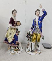 Late 19th century continental porcelain figures of a lady and a gent Location: