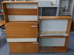 A set of retro Tapley wall hanging, Ladderax style units to include record cabinets, set of