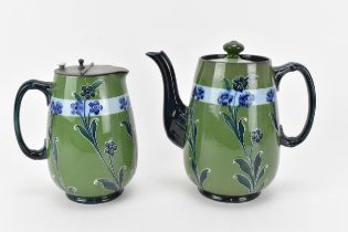 A William Moorcroft (1872-1945) for James Macintyre & Co Florian coffee pot and hot milk jug,