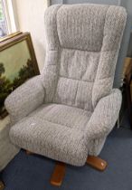 A modern swivel armchair on five splayed legs Location:A1B