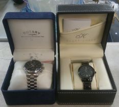 A gents Rotary quartz wristwatch and a Klaus Kobec wristwatch, each boxed Location: