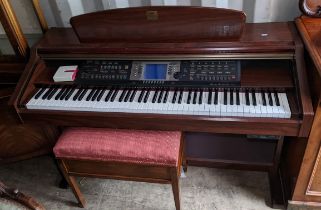 A Yamaha Clavinova CVP-205 electric keyboard piano, 89.5cm h x 137cm w, together with a piano