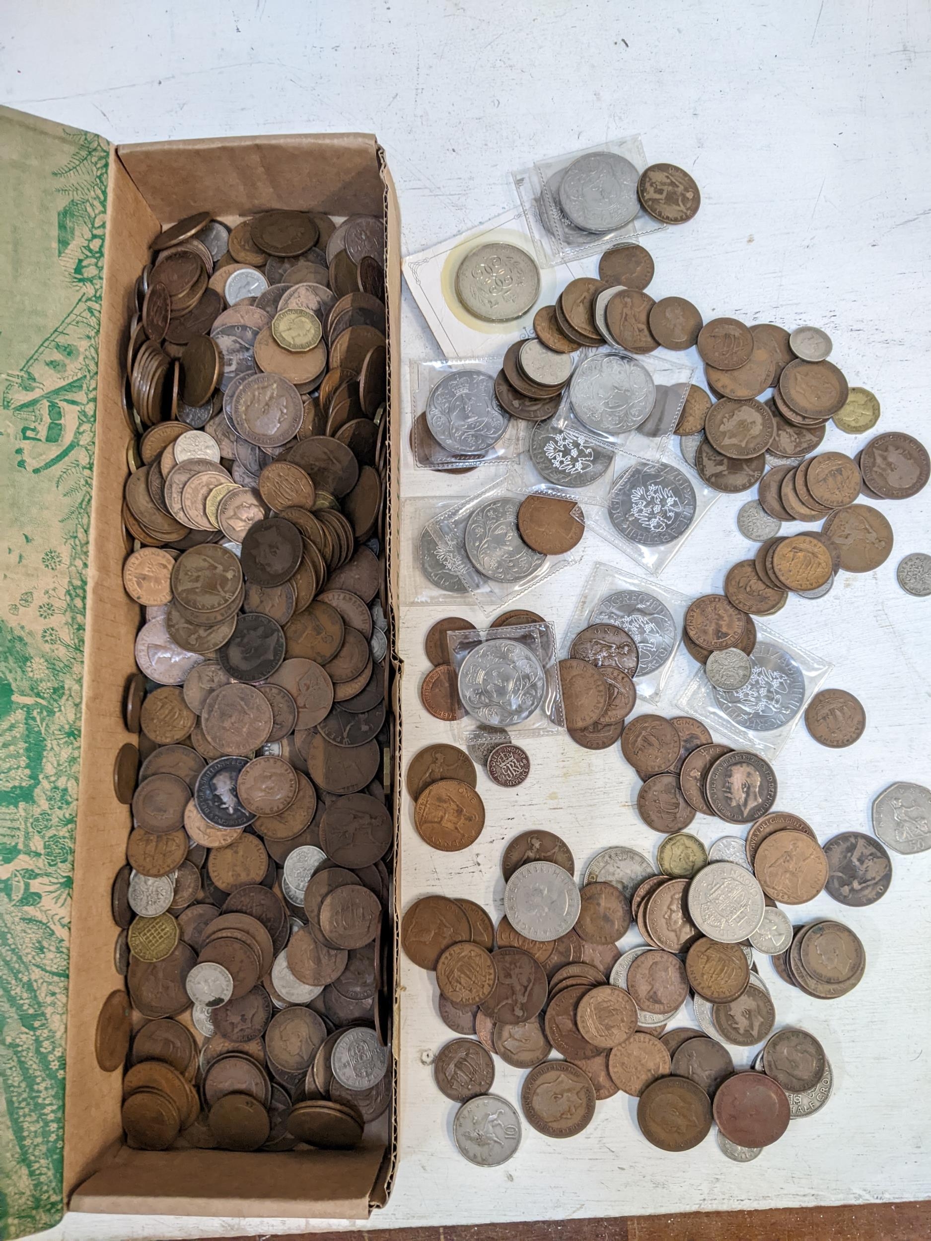 British coins mainly early/mid 20th century to include pennies, half crowns Location: 3.1