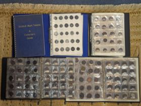 Three albums of mixed Masonic tokens to include Robert Burns Lodge, White Stone Lodge, West