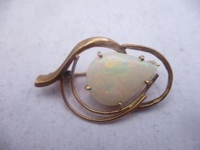 A 14ct yellow gold and opal brooch total weight 2.8g Location: