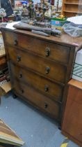 A 1930's oak four drawer dressing chest, 112cm h x 91cm w Location: