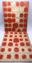 A collection of mixed wax seals on card to include HRH the Duke of Edinburgh, Rt Hon E. Sefton,