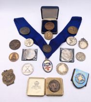 Mixed medals and commemorative to include a silver 1936 Polytechnic ladies fencing club championship