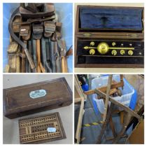 Mixed vintage tools to include woodworking planes, saws and others Location: