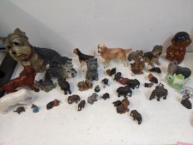 Model animals mainly dogs to include Coopercraft and resin examples and Murano style fish Location: