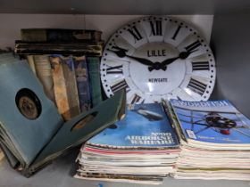 A selection of Punch annuals, WWII magazines and Bing Crosby Columbia records and other items to