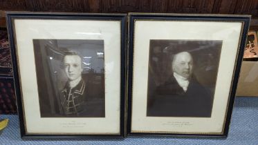 Two 19th century portrait engravings to include Cyprian Bridge and Captain Samuel Bridge, both