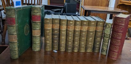 Books-A group of 19th century leather bound books to include Chambers Cyclopaedia of English