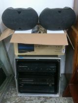 Stereo equipment to include a pair of EV outdoor speakers, a Onkyo A9030 amp, a Cambridge Audio A5