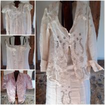 Vintage clothing A/F and unfinished projects A/F to include an early 20th Century white cotton and