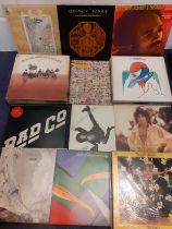 A quantity of mainly 1970's LP's to include Quincy Jones, Blood,Sweat & Tears, Bad Co and Smiler.