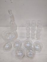 Waterford crystal Alana pattern comprising of six wine glasses, six sherry, six dessert bowls, a