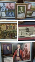 A group of contemporary framed prints of historical interest to include 'Military Matters', 'One