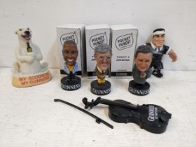 Modern Guinness advertising figures to include three pocket pundits, John Barnes, Jimmy Hill and