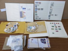 Three stock books with mainly GB and commonwealth stamps and various loose stamps and 1st day covers