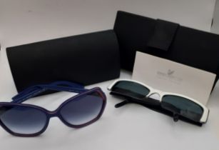 Marc Jacobs- A pair of blue over-sized sunglasses, model no: MMJ 332/S with unbranded case