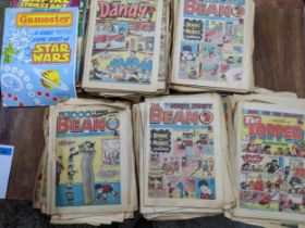 A selection of comics, circa 1980, to include The Beano, The Topper, The Dandy and others Location: