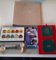 Swatch- A 1992 Pole Sud Point Zero Original AG watch dial and 9 watch plates displaying various