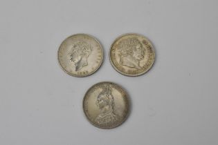 United Kingdom - Silver Shillings to include George III 1816, George IV 1825 and Victoria 1887