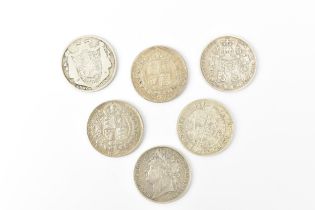 A group of mixed Silver Half Crowns to include George IV 1823 and 1826, William IV 1836, Victoria