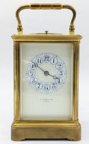 A late 19th century Grande Sonnerie repeater carriage clock, the dial signed S.Bright & Co Paris,