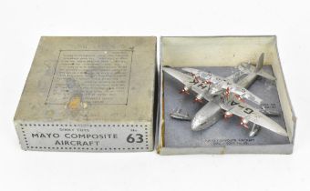 A Dinky Pre-War 63 Mayo Composite Aircraft - finished in silver, red propellers, -G-A DHK and G-A