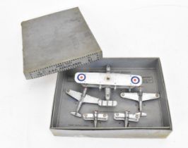 A Dinky Pre-War 61 "RAF" Aeroplane Gift Set to include a Gloster Gladiator Bi-Plane; Fairey Battle