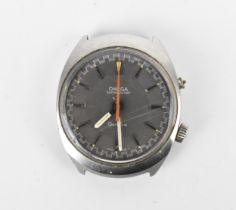 An Omega Chronostop, manual wind, gents, stainless steel wristwatch, circa 1968, having a black dial