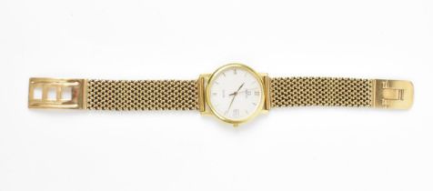 An Omega De Ville, quartz, gents, 18ct gold wristwatch, circa 1970s, having a white dial, centre