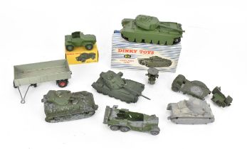 A collection of vintage Dinky Toys diecast models of Military interest, to include a boxed 651