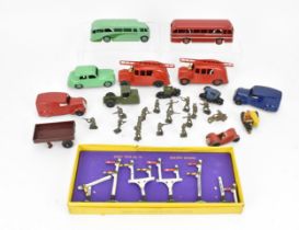 A collection of vintage Dinky diecast cars, to include a 280 delivery van in blue, a 29e single deck