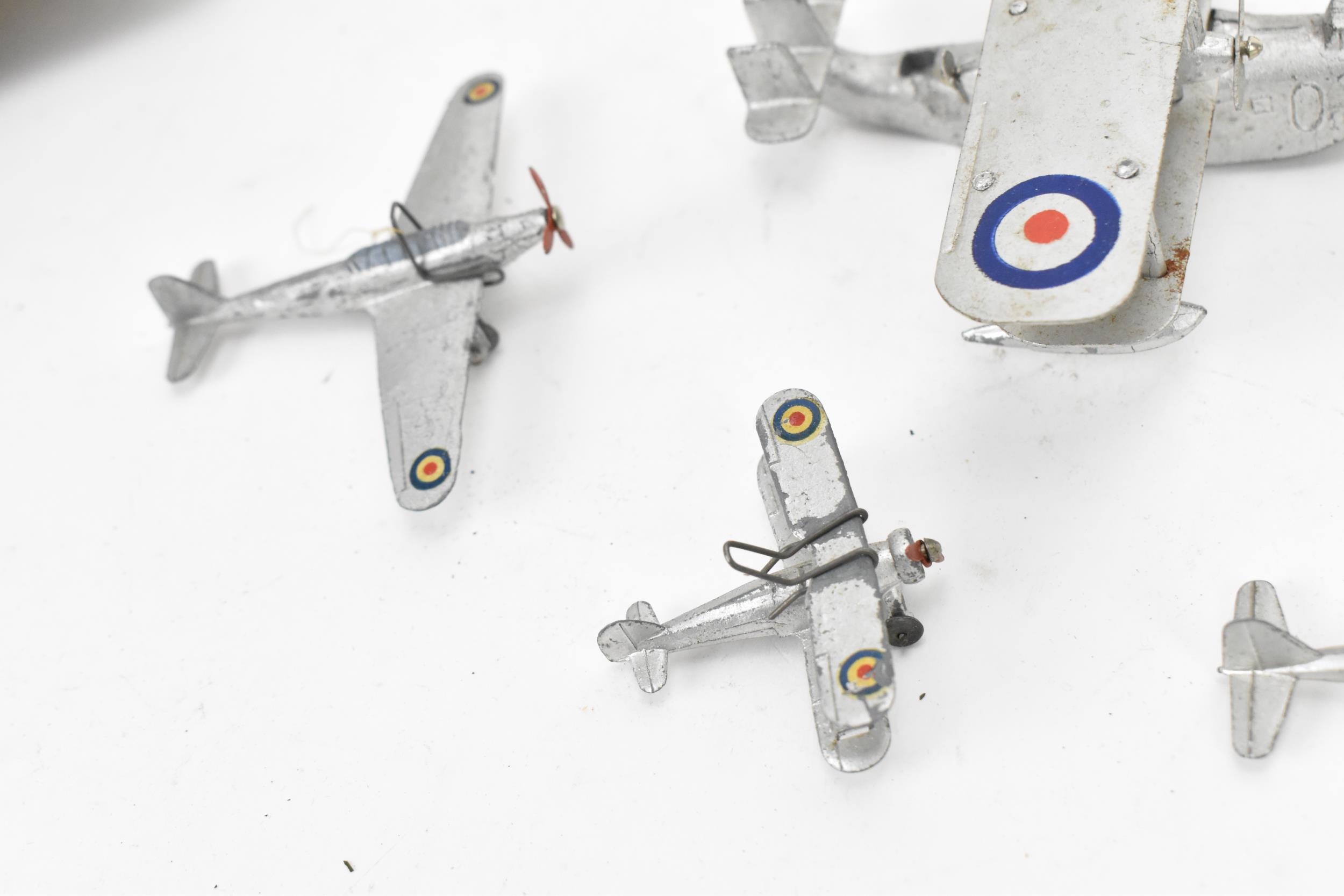 A Dinky Pre-War 61 "RAF" Aeroplane Gift Set to include a Gloster Gladiator Bi-Plane; Fairey Battle - Image 3 of 6