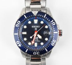 A Seiko Solar 'PADI', gents, stainless steel cased divers wristwatch 200m, circa 2018, model V,