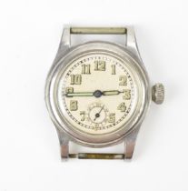 A Rolex, manual wind, mid sized, stainless steel wristwatch, circa 1940s, having a silvered dial