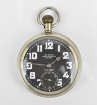 An Omega, Royal Flying Corps Mark V, military pocket watch, the black dial having white Arabic