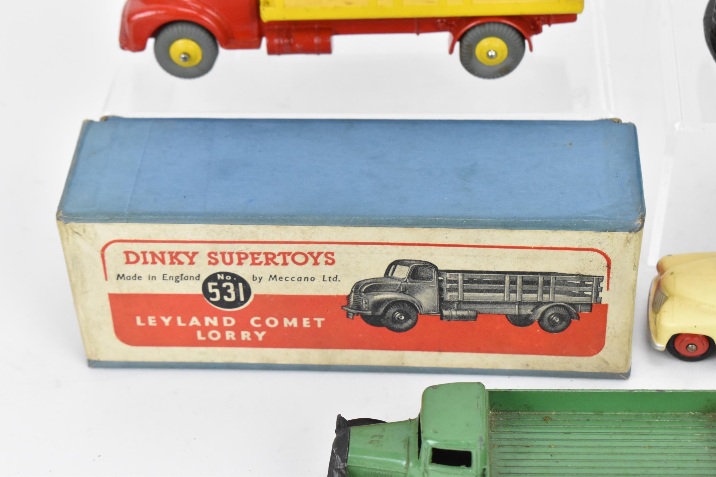 A Dinky Supertoys 531 Leyland Comet Lorry, in yellow and red, in original cardboard box, together - Image 2 of 5