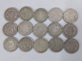 A collection of pre 1947 half crown coins, 206.8g Location:
