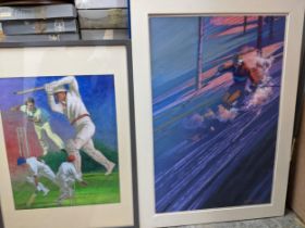 John Chamberlain - two sporting oil paintings, one depicting a skier on the slopes, the other