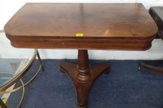 An early 19th century rosewood fold over card table, the top A/F - see photos Location:BWR