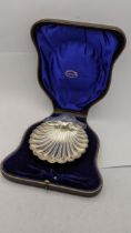 A silver oyster shell shaped butter dish, hallmarked London 1905, total weight 69.7g Location: