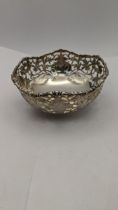 A silver pierced floral bowl hallmarked London 1919, total weight 113.5g Location: