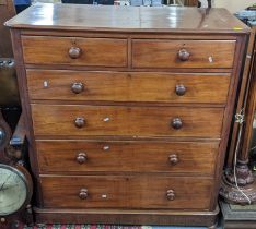 A Victorian mahogany chest of two short and four long graduated drawers, 130cm h x 120cm w Location: